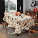 2 x Newbridge Happy Halloween Witches Brew 60 x 84 Inch Rectangle Vinyl Tablecloth with Flannel Backing, Cute Ghost, Cat and Pumpkin Design, Easy Care Wipe Clean Halloween Table Cover