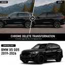 Stainless Steel Window Trim Chrome Delete 10Pcs Compatible with BMW X5 G05 2019-2026 Glossy Black Weatherstrip Window Moulding Strip Trim Blackout Kit