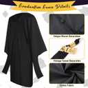Mepase Master Graduation Cap Gown and Hood 2026 Cotton Matte Black Unisex Master Degree Graduation Regalia with Cap Gown Hood (Black)
