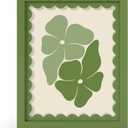 8x10 Picture Frame with Real Glass, Wooden cute 8 x 10 Photo Frame with Wavy Mat for Tabletop and Wall Hanging, Green, 1 Pack