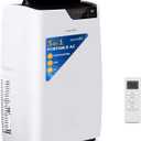 SereneLife 14000 BTU Portable Air Conditioner 4-in-1 with Heating - Compact Standing Air Conditioner for Room Up to 400 Sq. Ft. Floor AC Unit with Remote Control - Universal Casters, Window Mount Kit