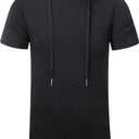 Aiyino Men's Hipster Hip Hop Longline Pullover Hoodies Shirts (Black, M)