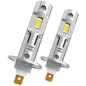 H1 led bulbs for projector,1:1 Mini Size Plug and Play,Hi and Low Beam,Fanless Fog Light Bulb,24000LM +600% Brightness,6500K Cool White,Fog Light Bulbs,Pack of 2