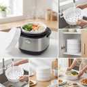 2PCS Plastic Steamer Basket Set for Rice Cooker & Pots - Multipurpose Kitchen Gadgets for Vegetables, Dumplings, Food Steam Cooking Accessories (White)