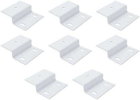 Pufguy 8 Pcs White Z Bracket Z-Shaped Corner Brace Stainless Steel Right Angle Brackets Joint Brace Support Bracket Fasten for Cabinet Chair Shelves Wood Furniture Connector
