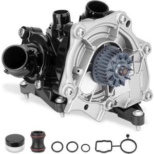 06K121111P Engine Water Pump Thermostat Assembly with Gaskets Compatible with VW Beetle Jetta Passat Golf SportWagen 2013-2018, 1.8L 2.0L L4 EA888, Replace # 06K121111H, 06K121111M, 06L121012L