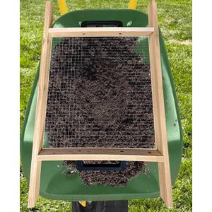 Large Soil Sifter, Dirt Sifter for Gardening, for Use in a Wheelbarrow, Compost Sifter, Garden Sieve for sifting Little Rocks/Top Soil/Peat Moss/Worm/Leaves/Loam Soil/Sand/Gravel (Mesh Screen 1/2")
