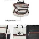 BOSTANTEN Leather Laptop Backpack for Women Designer Travel Backpack with Laptop Compartment Ladies Computer Shoulder Bags BlackBeigeBrown
