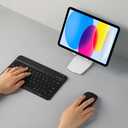 Rechargeable Bluetooth Keyboard and Mouse Combo for iPad, Ultra-Slim Portable Wireless Mouse Keyboard for iPad Pro Air Mini iPhone Samsung Tablet Cell Phone Android, iPadOS/iOS 13 and Above (Black)