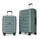 PP material 2-piece expandable luggage sets with Spinner Wheels， Suitcase with TSA Lock，Large Luggage for Family Travel carry on 20+28，Dark green color
