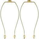 GO&SO Gold Lamp Harp 8 inch, Set of 2 Light Duty Lamp Shade Adapter with Harp and Finial for Lamp,DIY Detachable Lamp Shade Holder Replacement,for Table and Floor Lamps Accessories Parts