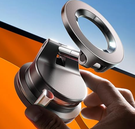 LISEN for Magsafe Car Mount, Cell Phone Holders for Your Car, Magnetic Car Accessories for Women Men Truck Jeep BMW, Vacuum Gifts Kits for iPhone 17 Pro Max 16 15 14 13 12, Samsung S26, Black