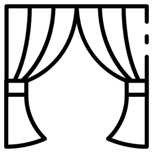 A gold Mainstays curtain measuring 27.5in x 84in (69.9cm x 213.4cm)