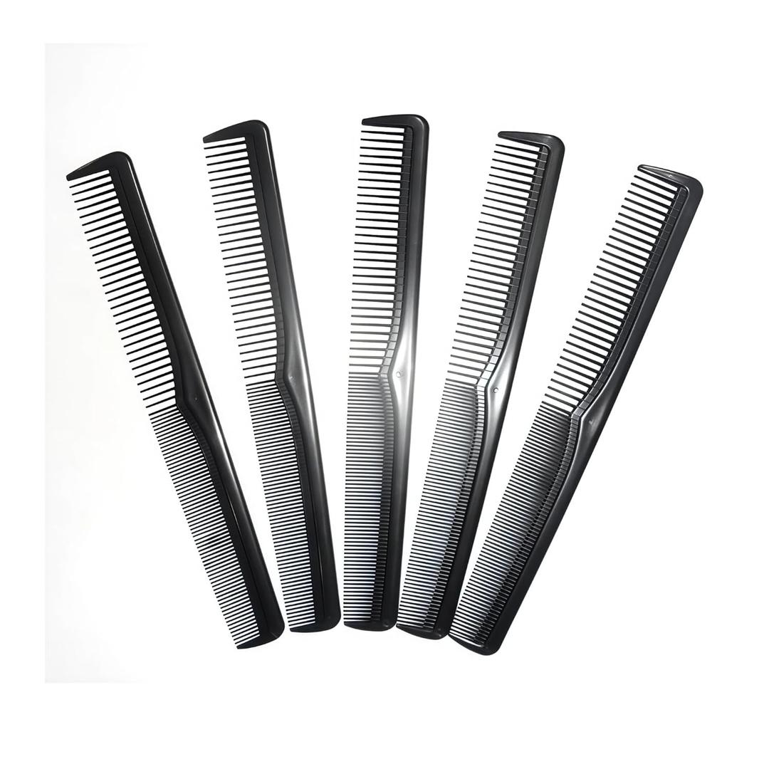 5 Pieces Pocket Comb  2-in-1 Cutting Comb, Fine Tooth Combs for Men & Women  Professional Black Barber Styling Tool for Detangling, Beard Grooming, and Wet Hair