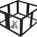 FXW AuraSpace Acrylic Indoor Dog Playpen for Puppies and Small Dogs, 24 Inch, 8 Panels, Black