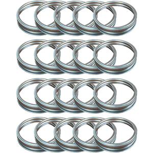 24 Rust Resistant Silver Mason Jar Replacement Rings, 70mm Regular Mouth Mason Jar Lids Silver Canning Jar Lid, Prevent leakage for Mason Jars