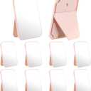 10Pcs Desktop Makeup Mirror, Spa Party Mirrors, 8 Inch Portable Folding Mirror, Pink Favors Makeup Mirrors for Sleepover Slumber Birthday Favors Gift