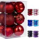 Christmas Balls Ornaments for Xmas Tree, Xmas Ball Baubles Set for Holiday Party and Wedding Decoration (3.15"/8CM, Red)