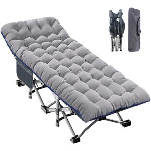 ABORON Oversized XXL Folding Camping Cot W/Mat for Adults, 78" L x 32" W x 18" H Heavy Duty Outdoor Bed with Carry Bag,1200 D Layer Oxford Travel Camp Cots