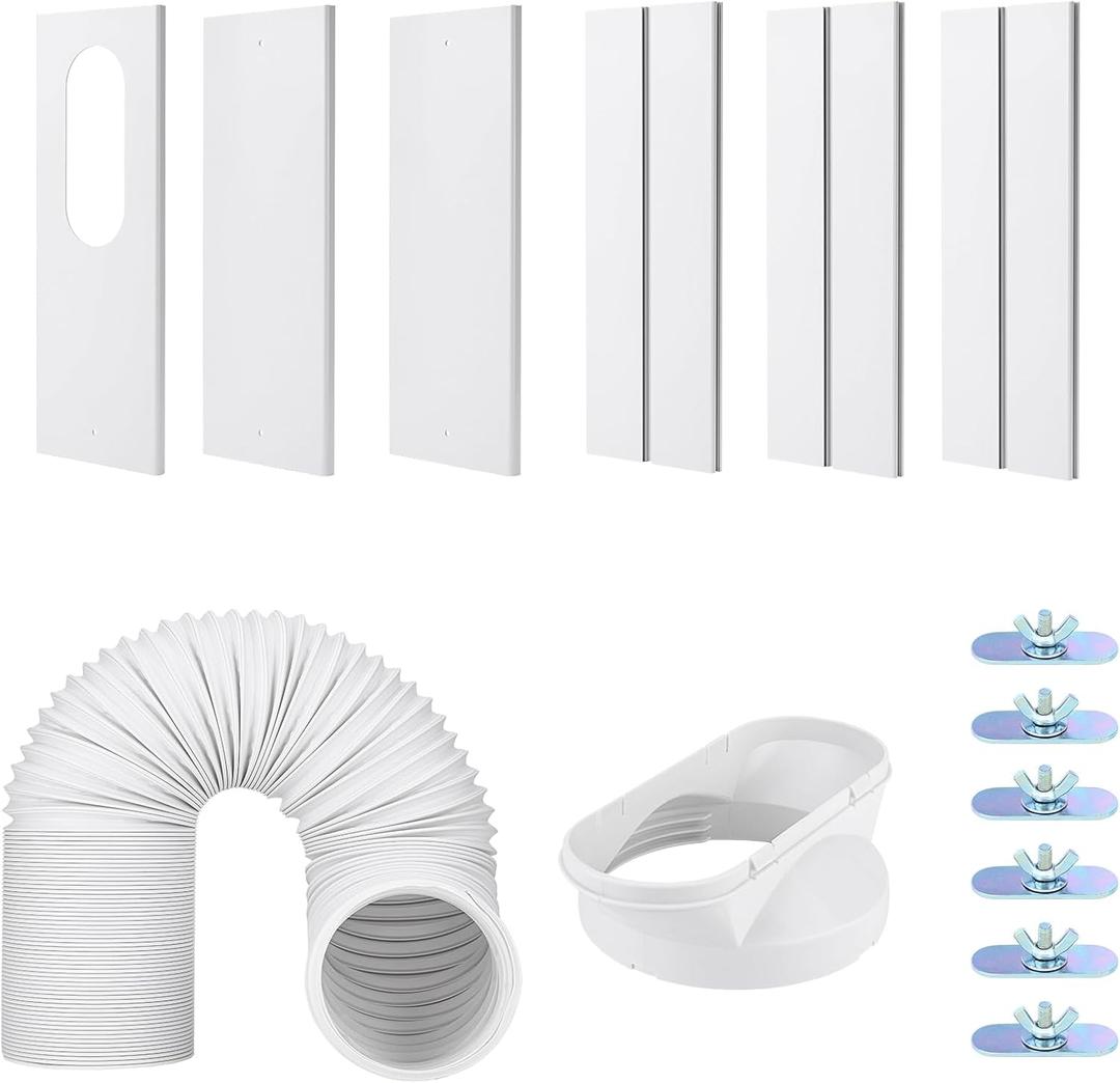 Portable Air Conditioner Window Vent Kit with 5.9" AC Exhaust Hose & Coupler, Adjustable Portable AC Window Vent Kit, Upgraded Seamless Window Panel Kit for Sliding Windows Portable Air Conditioner Window Vent Kit with 5.9" AC Exhaust Hose & Coupler, Adjustable Portable AC Window Vent Kit, Upgraded Seamless Window Panel Kit for Sliding Windows