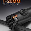 Vacuum Beard Trimmer for Men, Rechargeable Electric Mens Beard Trimmer with Adjustable Length Comb (1-20mm), Cordless Mustache Trimmer for Men with Built-in Vacuum for Facial, Sideburns (Glossy Black)