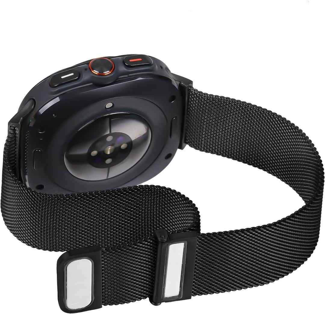 3 x Compatible With Samsung Galaxy Watch Ultra 47MM (2024) Bands For Women Men Magnetic Stainless Steel Straps.