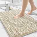 Smiry Bathroom Rugs Mat 24x16, Extra Soft Absorbent Chenille Bath Rugs, Non Slip Rubber Backing Machine Washable Quick Dry Bath Mats for Bathroom Floor, Tub, Shower, Home Decor Accessories, Sand