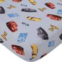 Disney Cars Fitted Crib Sheet 100% Soft Breathable Microfiber, Baby Sheet, Fits Standard Size Crib Mattress 28in x 52in, Gray