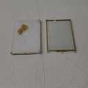 JUXYES Set of 2 Wall Hanging Brass Frames for Pressed Flowers, Double Glass Hanging Picture Artwork Display Frame, Vertical Gold Floating Style Gallery Wall Frame for Photo Picture Poster etc, 5x7 Inches