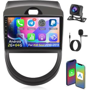 [2+64G] NHOPEEW Car Radio for KIA Soul 20102013  Wireless CarPlay and Android Auto  9 Inch Touchscreen Android Car Stereo with DSP/WiFi/GPS/Bluetooth/SWC/Mirror Link + AHD Backup Camera
