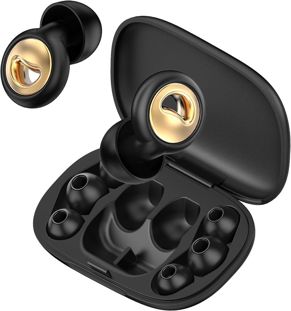 Ear Plugs for Sleeping - 45dB Ultra Soft Silicone Noise Cancelling Earbuds, Reusable Ear Plugs for Noise Reduction, 4-Pairs with Carrying Case for Side Sleep, Concerts, Travel & Swimming