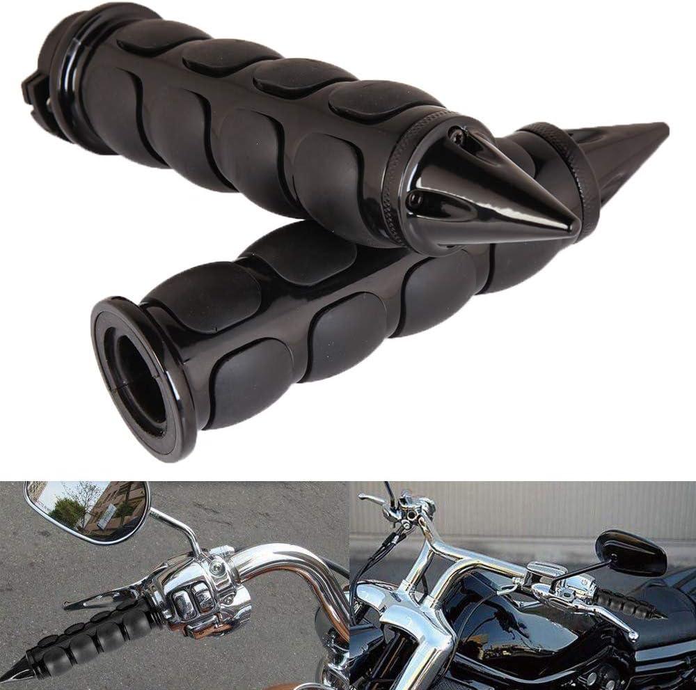 Pair of 1" Dual Black Motorcycle Bar End Hand Grips Handlebar for Cruisers Harley Yamaha Suzuki