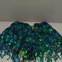 Yollmart Women's Sequins Tassel Skirts Shorts Booty Dance Festival Bottoms (US, Alpha, Large, Regular, Regular, Green)