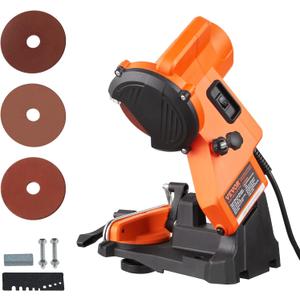 VEVOR Electric Chainsaw Sharpener, 140W Electric Saw Chain Blade Sharpener 5700RPM, Professional Bench Chain Saw Sharpening Tool with 3 Grinding Wheels Fit 0.25" to 0.404" Pitch Chains