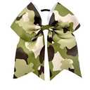 BBTDIN Camouflage Hair Clip, Green Tye Dye Ponytail Holder Bow for Girls's Daily Wear, Military Theme Party, Team Cheer Competitions, High School Practice, Hair Securing, 7.87 Inches