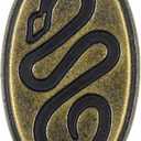 Bezelry 12 Pieces Sidewinder Snake Oval Metal Shank Buttons. 25mm (1 inch) (Antique Brass)