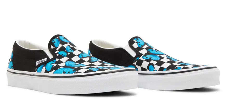 Vans Classic Slip-On™ (Butterfly Checkerboard) True White Men's 5.5, Women's 7 Medium