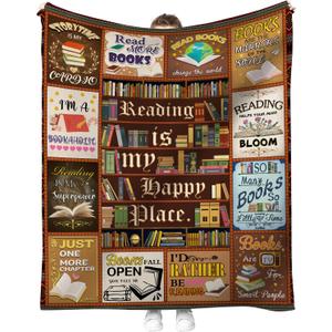 Book Lovers Gifts, Gifts for Book Lovers, Reading Blanket, Christmas, Graduation (Book Gifts, 60" x 50")