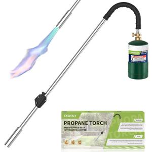 Weed Torch Propane Burner,Blow Torch,33" Long Arm Flame Thrower,Weed Burner with Self Igniting and Rubber Handle for Outside Weeding,Roofing,Charcoal Starter(Fuel Cylinder Not Included)