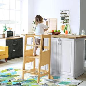 Toddler Standing Tower, Toddler Step Stool with Safety Rail, 3 Heights Adjustable Learning Standing Stool, Wide Platform Design Step Stool, Stool for Kids, 15.75"D x 15.75"W x 34.65"H