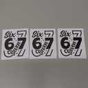 (3Pcs) Funny Six Seven 67 Stickers 6 7 Meme Sticker 67 Decorations Gen Alpha Slang Waterproof Vinyl Decals for Laptop, Water Bottle, Phone Case, Tumbler, Helmet, Scrapbook, 3" x 2.5" Pack of 4