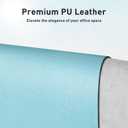 Aothia Faux Leather Desk Mat - Non-Slip PU Leather Desk Blotter, Waterproof Writing Surface, Large Desk Pad for Office & Home (Blue Topaz, 55" x 24")