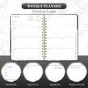 2026 Planner, A5 Weekly and Monthly Planners with Tabs, Spiral Bound Daily Calendar 2026 Planner, Agenda Organizers from Jan. to Dec., Hardcover Habit Tracker Journal 6.18" x 8.5"(Black Bloss)