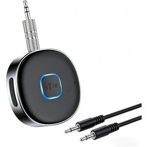Bluetooth Receiver, LAICOMEIN Portable 3.5mm Aux Car Adapter, Bluetooth Wireless Audio Receiver for Car/Home Stereo/Wired Headphones/Speaker, 16H Battery Life
