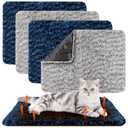 Drydiet 4 Pack Self Warming Cat Bed Indoor Self Heating Dog Cat Pad Washable 16 x 20 Inch Thermal Pet Kennel Pad Crate Bed Mat Reflect Body Heat for Outdoor