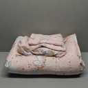 JSD Pink Unicorn Toddler Bedding Set, 4 Piece Bed-in-a-Bag Toddler Microfiber Comforter Sheet Set, All Season Machine Washable