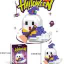 Halloween Ghost Building Micro Blocks Compatible with Lego Halloween Party Favors Decorations Stacking Toys Gifts Idea for Kids Room Decor & Pretend Play Set for Boys & Girls(Ghost)