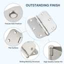 TICONN 48-Pack 3.5 Inch Door Hinges with 5/8" Radius Corner, 3-1/2 x 3-1/2 Inch Iron Bifold Residential Doors Hardware (5/8" Radius Corner, Satin Nickel, 48 Pack)
