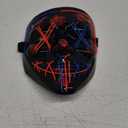 Poptrend Halloween Mask LED Light up Mask Scary mask for Festival Cosplay Halloween Costume Masquerade Parties,Carnival,Gift (Red+Blue)