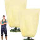 YEAJOIN 2 Pack Winter Plant Covers Freeze Protection, Thicker Frost Cloths Tree Covers with Zipper & Adjustable Drawstring, Antifreeze Protective Cover for Garden Shrub Plants, 78.7” x 94.5”